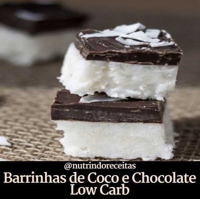 Barrinhas de Coco e Chocolate Low Carb
