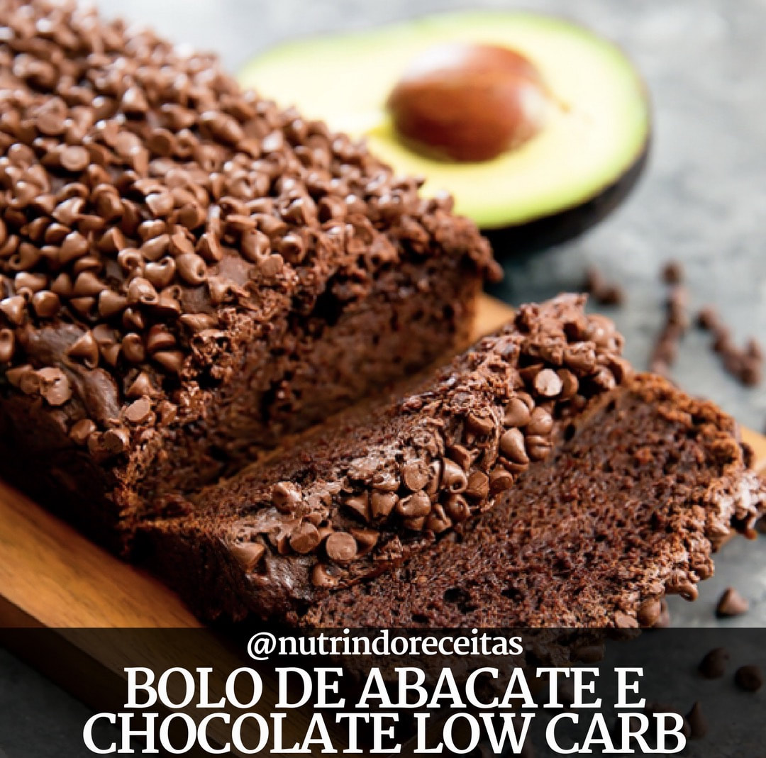 BOLO DE ABACATE E CHOCOLATE  LOW CARB